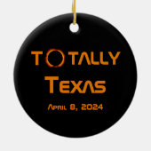 Texas 2024 Solar Eclipse Keramik Ornament (Hinten)