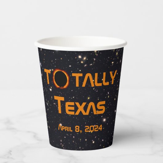 Texas 2024 Solar Eclipse Pappbecher (Vorderseite)