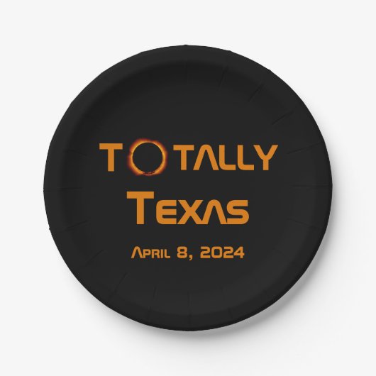 Texas 2024 Solar Eclipse Pappteller (Vorderseite)
