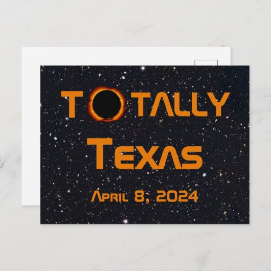 Texas 2024 Solar Eclipse Postkarte (Vorne/Hinten)