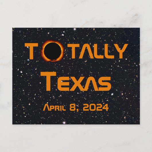 Texas 2024 Solar Eclipse Postkarte (Vorderseite)