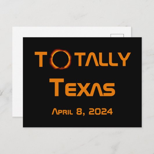 Texas 2024 Solar Eclipse Postkarte (Vorne/Hinten)
