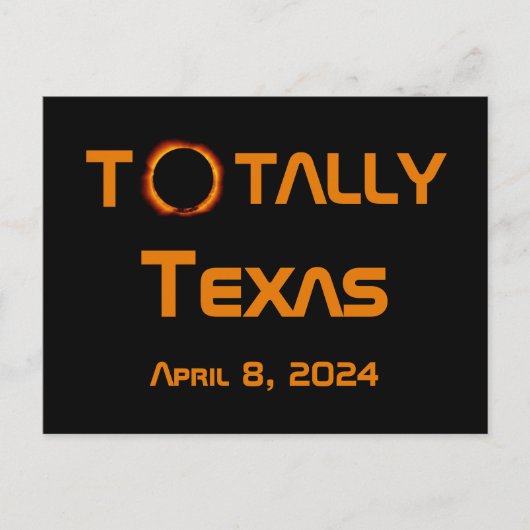 Texas 2024 Solar Eclipse Postkarte (Vorderseite)