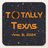 Texas 2024 Solar Eclipse Rechteckiger Pappuntersetzer (Vorderseite)