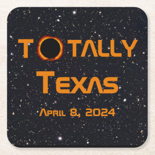 Texas 2024 Solar Eclipse Rechteckiger Pappuntersetzer