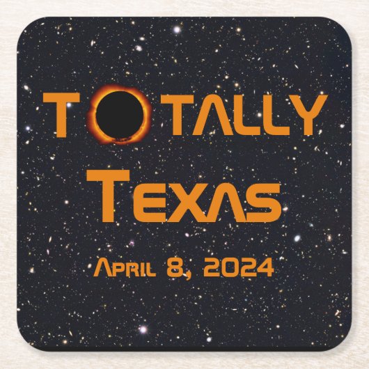 Texas 2024 Solar Eclipse Rechteckiger Pappuntersetzer (Vorderseite)
