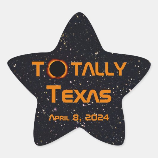 Texas 2024 Solar Eclipse Stern-Aufkleber (Vorderseite)