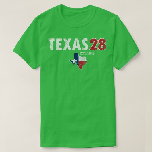 Texas 28. Staat 1845 Vintag Texan T-Shirt (Design vorne)