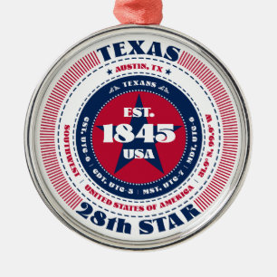 Texas 28. Weihnachtsbaumanhänger Ornament Aus Metall