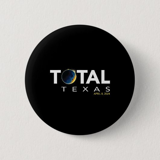 Texas 8. April Total Solar Eclipse 2024 Button (Vorderseite)