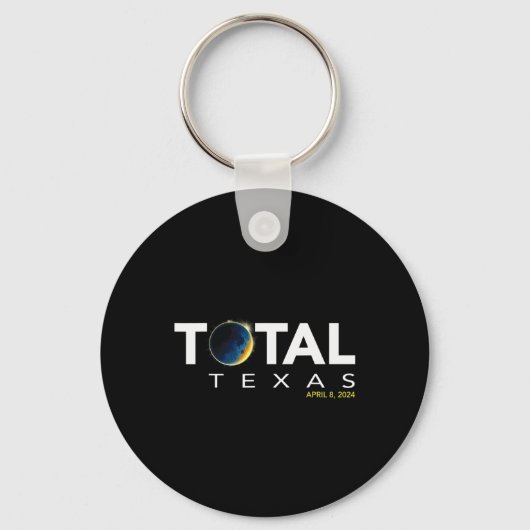 Texas 8. April Total Solar Eclipse 2024 Schlüsselanhänger (Vorderseite)
