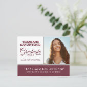 Texas A&M San Antonio Ankündigungspostkarte (Stehend Vorderseite)