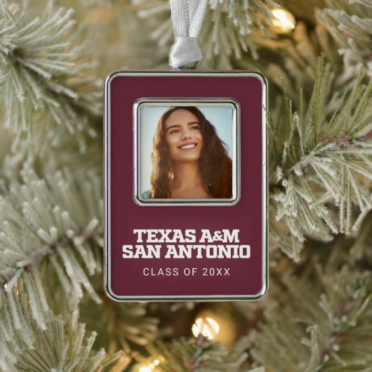 Texas A&M San Antonio Rahmen-Ornament Silber (Baum)