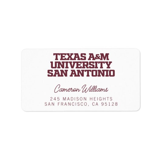 Texas A&M University - San Antonio Adressaufkleber (Vorne)