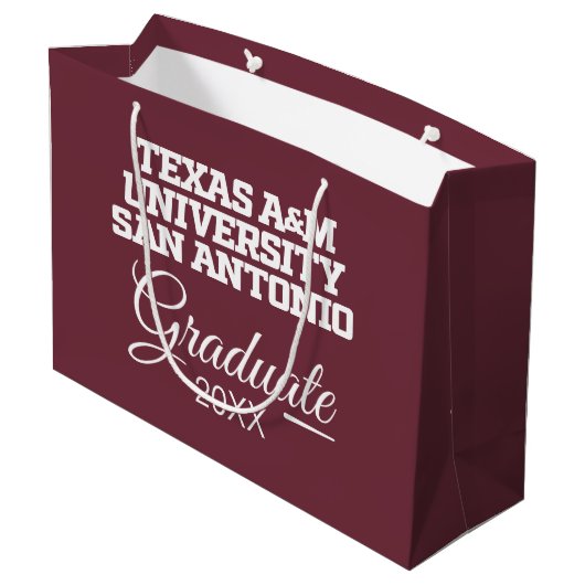 Texas A&M University - San Antonio Große Geschenktüte (Rückseite Schrägansicht)
