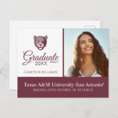 Texas A&M University - San Antonio | Jaguars Ankündigungspostkarte (Vorne/Hinten)