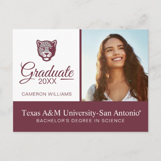 Texas A&M University - San Antonio | Jaguars Ankündigungspostkarte (Vorderseite)