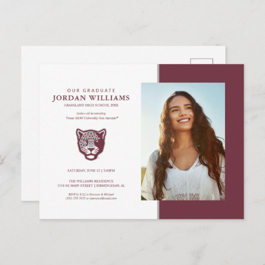 Texas A&M University - San Antonio | Jaguars Ankündigungspostkarte (Vorne/Hinten)