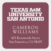 Texas A&M University - San Antonio Quadratischer Aufkleber (Vorderseite)