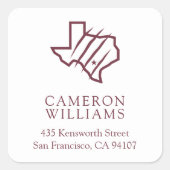 Texas A&M University - San Antonio | Staat-Logo Quadratischer Aufkleber (Vorderseite)