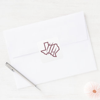 Texas A&M University - San Antonio | Staat-Logo Quadratischer Aufkleber