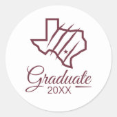 Texas A&M University - San Antonio | Staat-Logo Runder Aufkleber (Vorderseite)