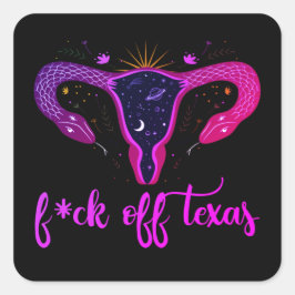 Texas Abortion Ban Celestial Uterus Protest Quadratischer Aufkleber