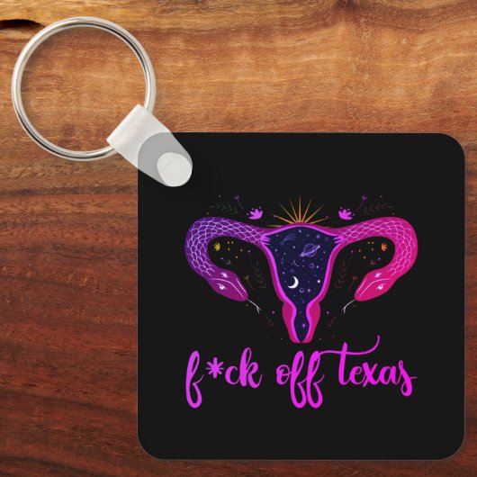 Texas Abortion Ban Celestial Uterus Protest Schlüsselanhänger (Vorderseite)
