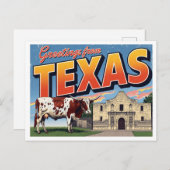 Texas Alamo Longhorn Cow Greetings Postkarte (Vorne/Hinten)