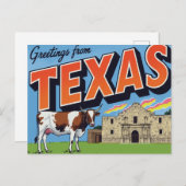 Texas Alamo Longhorn Cow Greetings Postkarte (Vorne/Hinten)