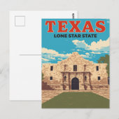 Texas Alamo Vintage Reise Postkarte (Vorne/Hinten)