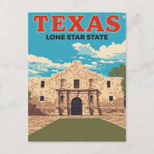 Texas Alamo Vintage Reise Postkarte