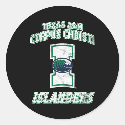 Texas Am-Corpus Christi Tamucc Islanders Large Runder Aufkleber (Vorderseite)