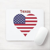 Texas American Flag Herz Mousepad (Mit Mouse)