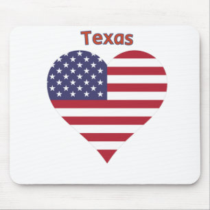 Texas American Flag Herz Mousepad