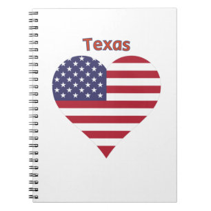 Texas American Flag Herz Notizblock