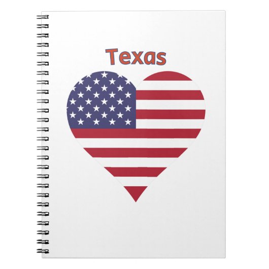 Texas American Flag Herz Notizblock (Vorderseite)