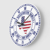 Texas American Flag Map Familienname Datum Estland Große Wanduhr (Winkel)