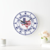 Texas American Flag Map Familienname Datum Estland Große Wanduhr (Zuhause)