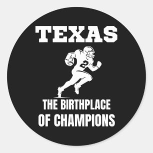 Texas American Football Champion Legends Spieler T Runder Aufkleber