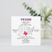 Texas American Staat auf der Karte und nützliche I (Stehend Vorderseite)