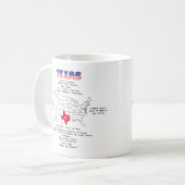 Texas American Staat auf der Karte und nützliche I Kaffeetasse (Vorderseite Links)