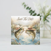 Texas-Angelfischen-Hochzeit - Rettet das Datum Save The Date (Stehend Vorderseite)