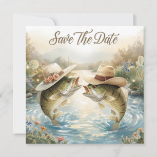 Texas-Angelfischen-Hochzeit - Rettet das Datum Save The Date