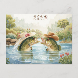 Texas-Angelfischer-Hochzeit-R.S.V.P.-Antwort Postkarte