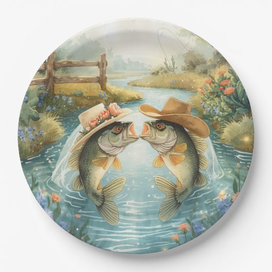 Texas Angelhochzeit Pappteller (Vorderseite)
