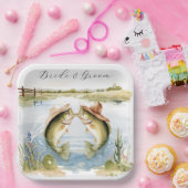 Texas-Angler-Hochzeit Pappteller (Party)