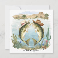 Texas-Angler-Hochzeitseinladung Cowboyhut Bass
