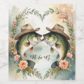Texas-Anglerhochzeit  Weinetikett (Einzelnes Label)