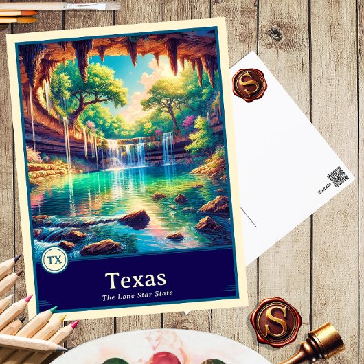 Texas | Anime Style Cel Schattenkarte Postkarte